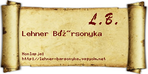 Lehner Bársonyka névjegykártya